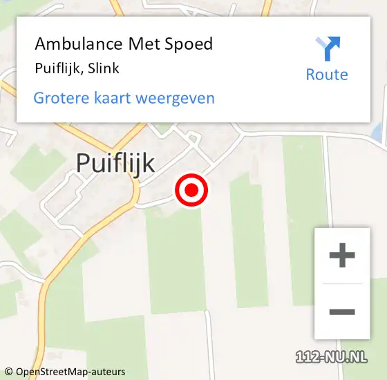 Locatie op kaart van de 112 melding: Ambulance Met Spoed Naar Puiflijk, Slink op 29 januari 2022 21:15