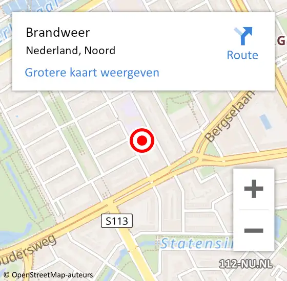 Locatie op kaart van de 112 melding: Brandweer Nederland, Noord op 6 juli 2014 19:30