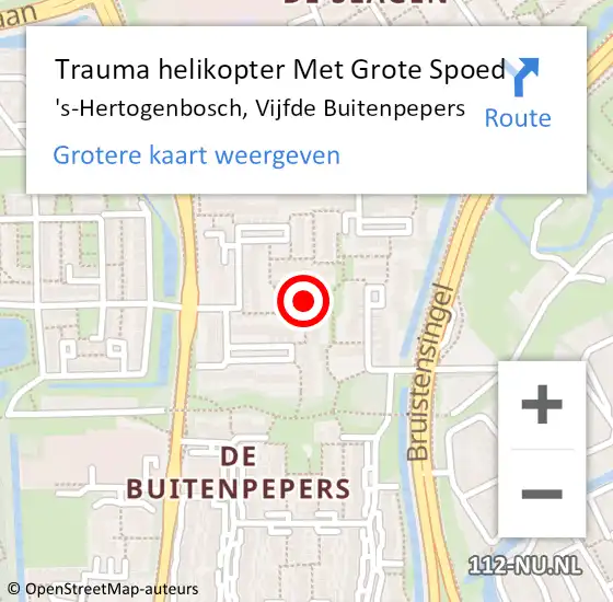 Locatie op kaart van de 112 melding: Trauma helikopter Met Grote Spoed Naar 's-Hertogenbosch, Vijfde Buitenpepers op 30 januari 2022 00:14