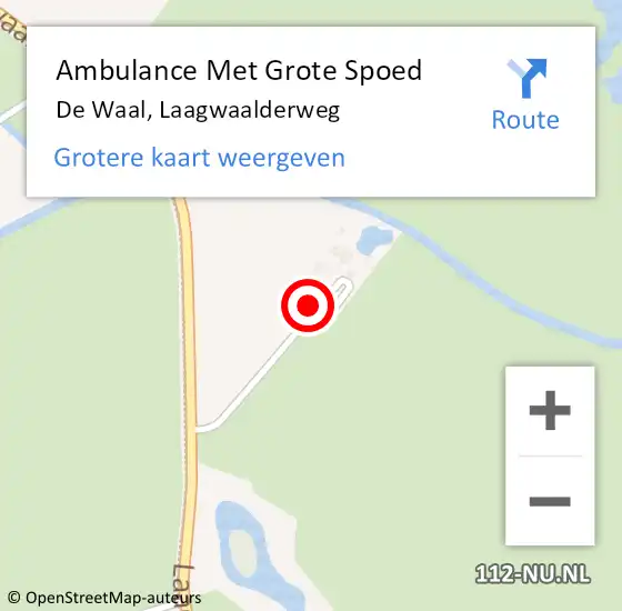 Locatie op kaart van de 112 melding: Ambulance Met Grote Spoed Naar De Waal, Laagwaalderweg op 30 januari 2022 01:41
