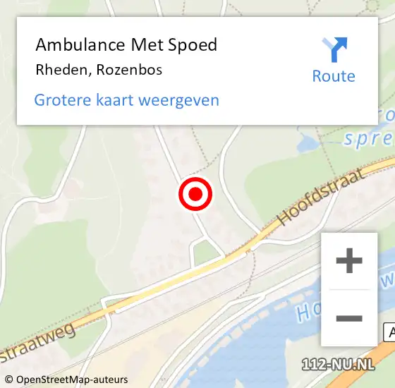 Locatie op kaart van de 112 melding: Ambulance Met Spoed Naar Rheden, Rozenbos op 30 januari 2022 12:07