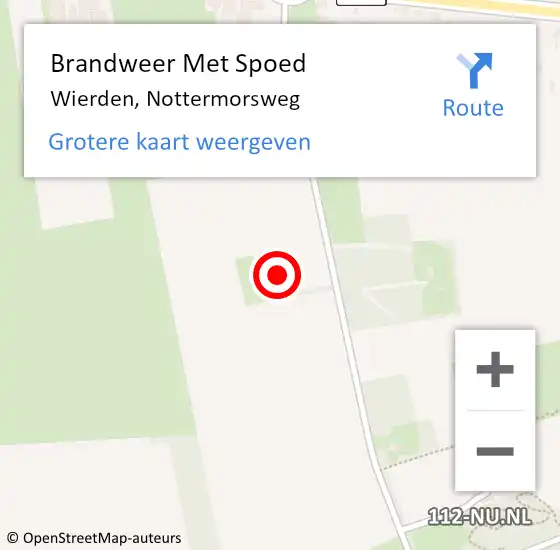 Locatie op kaart van de 112 melding: Brandweer Met Spoed Naar Wierden, Nottermorsweg op 30 januari 2022 12:13