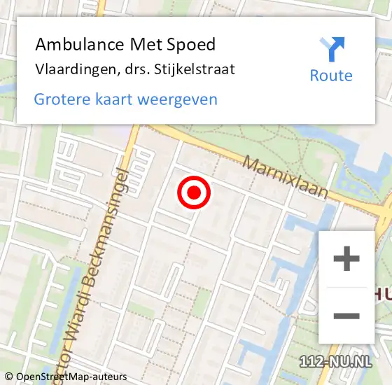 Locatie op kaart van de 112 melding: Ambulance Met Spoed Naar Vlaardingen, drs. Stijkelstraat op 30 januari 2022 15:47