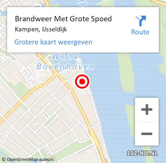 Locatie op kaart van de 112 melding: Brandweer Met Grote Spoed Naar Kampen, IJsseldijk op 30 januari 2022 20:40