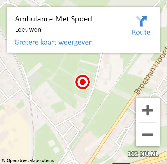 Locatie op kaart van de 112 melding: Ambulance Met Spoed Naar Leeuwen op 31 januari 2022 04:52