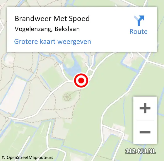 Locatie op kaart van de 112 melding: Brandweer Met Spoed Naar Vogelenzang, Bekslaan op 31 januari 2022 05:45