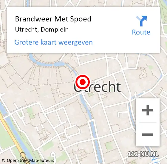Locatie op kaart van de 112 melding: Brandweer Met Spoed Naar Utrecht, Domplein op 31 januari 2022 06:09