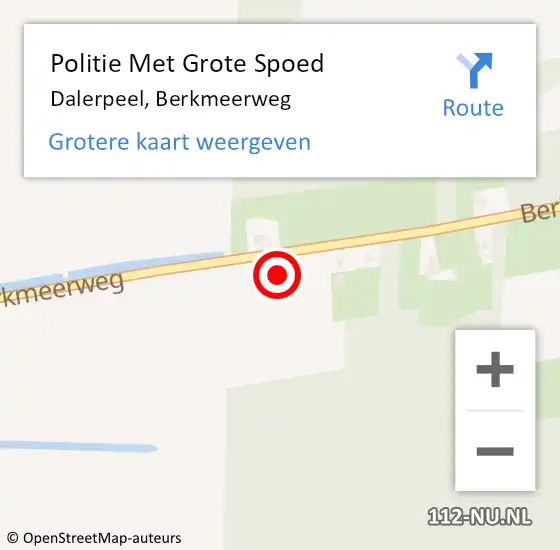 Locatie op kaart van de 112 melding: Politie Met Grote Spoed Naar Dalerpeel, Berkmeerweg op 31 januari 2022 07:45