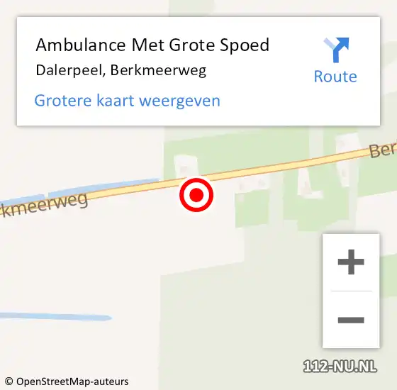 Locatie op kaart van de 112 melding: Ambulance Met Grote Spoed Naar Dalerpeel, Berkmeerweg op 31 januari 2022 07:49