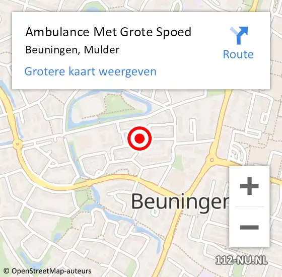 Locatie op kaart van de 112 melding: Ambulance Met Grote Spoed Naar Beuningen, Mulder op 31 januari 2022 08:48