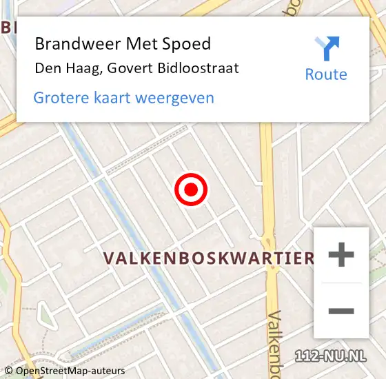Locatie op kaart van de 112 melding: Brandweer Met Spoed Naar Den Haag, Govert Bidloostraat op 31 januari 2022 08:52
