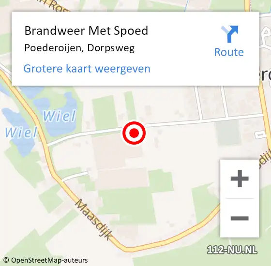 Locatie op kaart van de 112 melding: Brandweer Met Spoed Naar Poederoijen, Dorpsweg op 31 januari 2022 11:28