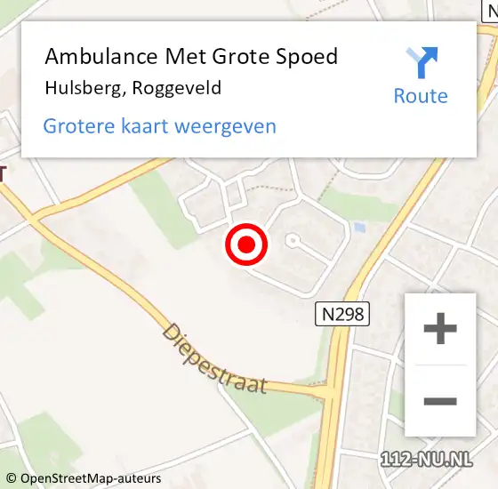 Locatie op kaart van de 112 melding: Ambulance Met Grote Spoed Naar Hulsberg, Roggeveld op 6 juli 2014 23:36