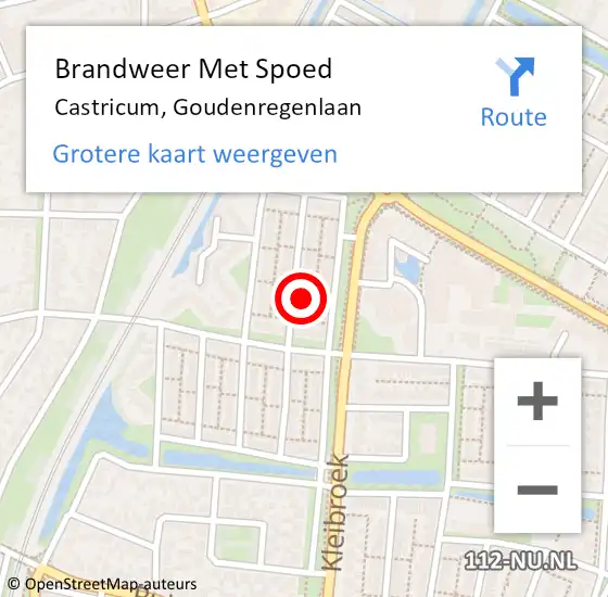 Locatie op kaart van de 112 melding: Brandweer Met Spoed Naar Castricum, Goudenregenlaan op 31 januari 2022 14:42