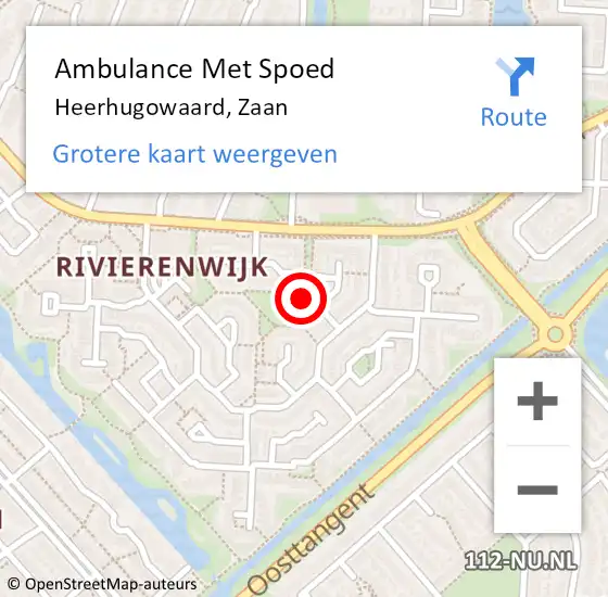 Locatie op kaart van de 112 melding: Ambulance Met Spoed Naar Heerhugowaard, Zaan op 31 januari 2022 16:03