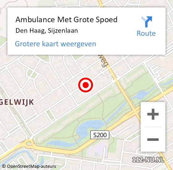 Locatie op kaart van de 112 melding: Ambulance Met Grote Spoed Naar Den Haag, Sijzenlaan op 31 januari 2022 16:38