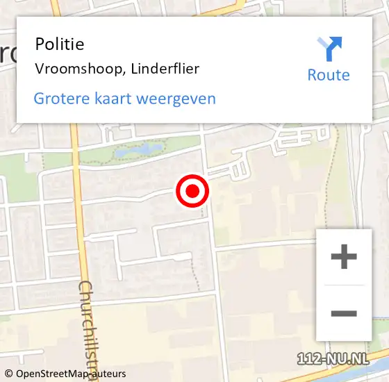 Locatie op kaart van de 112 melding: Politie Vroomshoop, Linderflier op 31 januari 2022 18:35