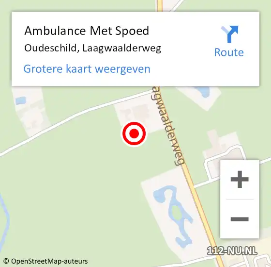 Locatie op kaart van de 112 melding: Ambulance Met Spoed Naar Oudeschild, Laagwaalderweg op 1 februari 2022 12:06
