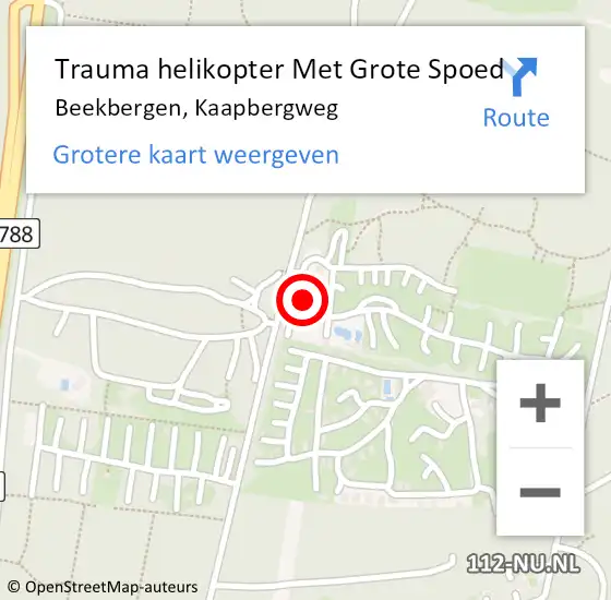 Locatie op kaart van de 112 melding: Trauma helikopter Met Grote Spoed Naar Beekbergen, Kaapbergweg op 1 februari 2022 12:12