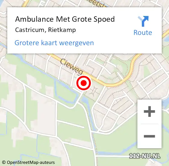 Locatie op kaart van de 112 melding: Ambulance Met Grote Spoed Naar Castricum, Rietkamp op 2 februari 2022 10:17