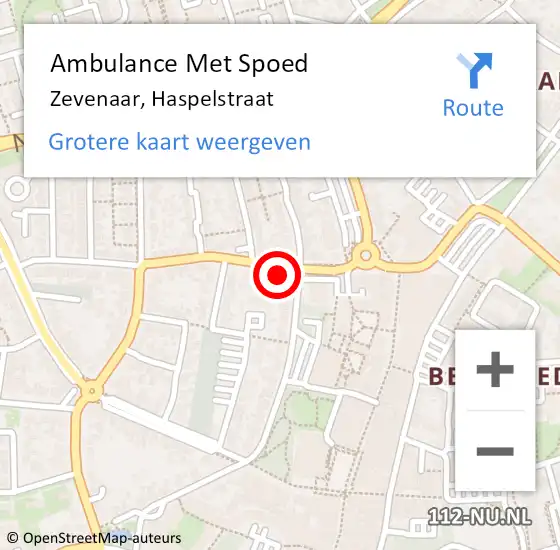 Locatie op kaart van de 112 melding: Ambulance Met Spoed Naar Zevenaar, Haspelstraat op 2 februari 2022 10:50