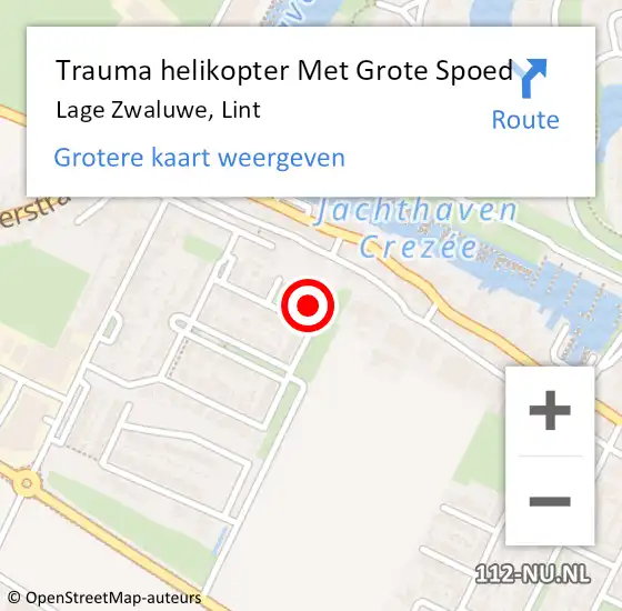 Locatie op kaart van de 112 melding: Trauma helikopter Met Grote Spoed Naar Lage Zwaluwe, Lint op 2 februari 2022 21:03