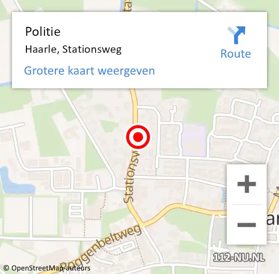 Locatie op kaart van de 112 melding: Politie Haarle, Stationsweg op 2 februari 2022 23:35