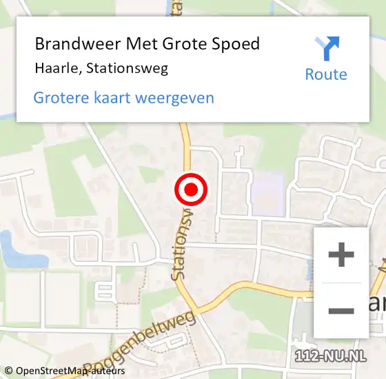 Locatie op kaart van de 112 melding: Brandweer Met Grote Spoed Naar Haarle, Stationsweg op 2 februari 2022 23:35