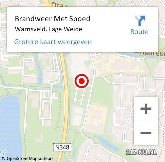 Locatie op kaart van de 112 melding: Brandweer Met Spoed Naar Warnsveld, Lage Weide op 3 februari 2022 12:13