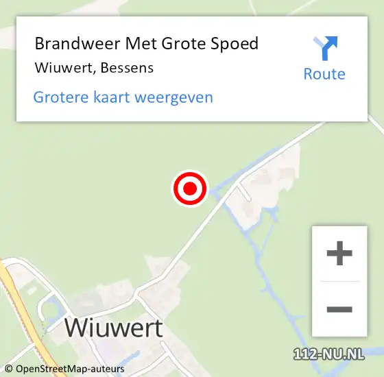 Locatie op kaart van de 112 melding: Brandweer Met Grote Spoed Naar Wiuwert, Bessens op 3 februari 2022 14:11