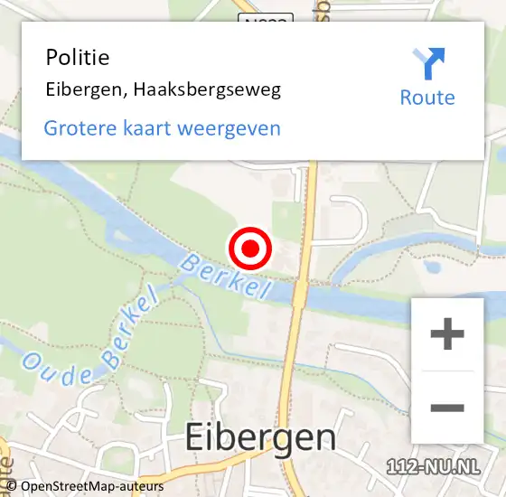 Locatie op kaart van de 112 melding: Politie Eibergen, Haaksbergseweg op 3 februari 2022 15:07