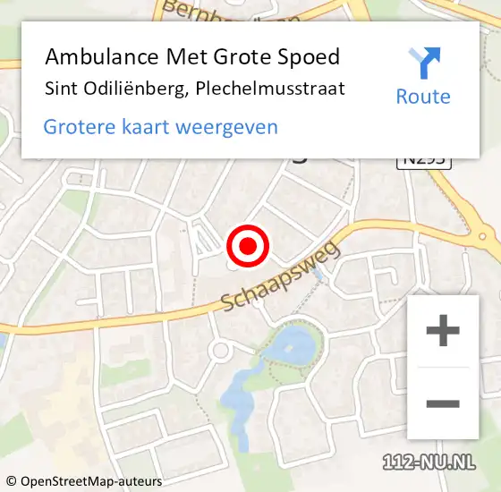 Locatie op kaart van de 112 melding: Ambulance Met Grote Spoed Naar Sint Odiliënberg, Plechelmusstraat op 3 februari 2022 15:14