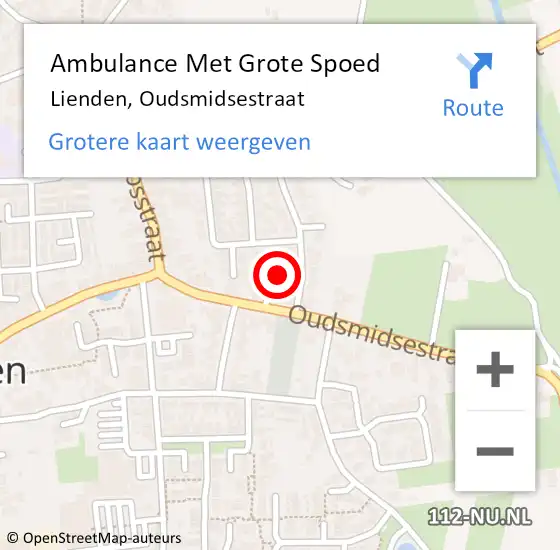 Locatie op kaart van de 112 melding: Ambulance Met Grote Spoed Naar Lienden, Oudsmidsestraat op 3 februari 2022 15:48