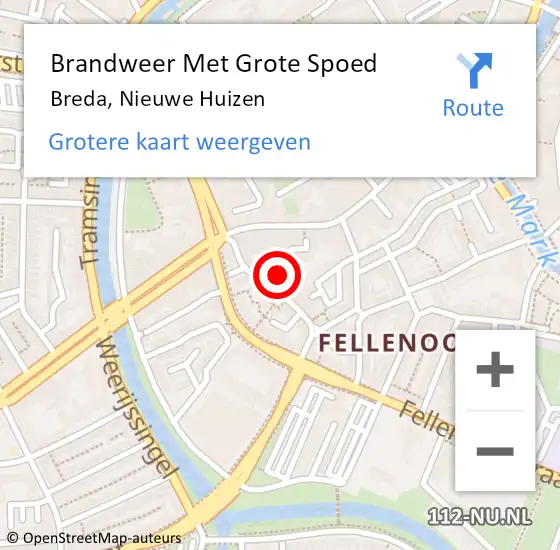 Locatie op kaart van de 112 melding: Brandweer Met Grote Spoed Naar Breda, Nieuwe Huizen op 4 februari 2022 19:26