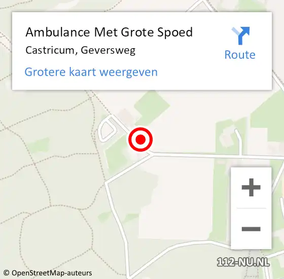 Locatie op kaart van de 112 melding: Ambulance Met Grote Spoed Naar Castricum, Geversweg op 5 februari 2022 11:51