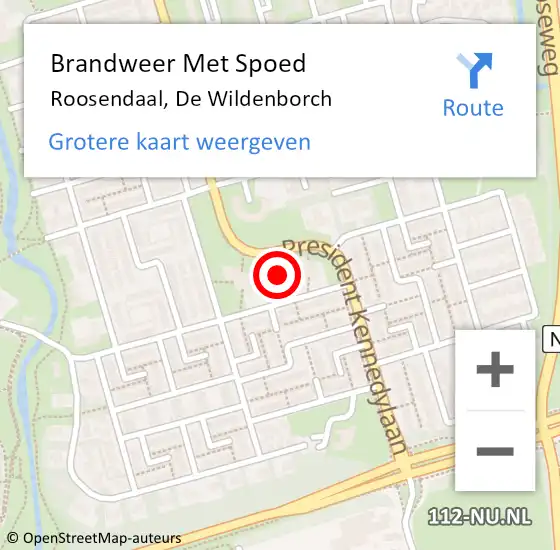 Locatie op kaart van de 112 melding: Brandweer Met Spoed Naar Roosendaal, De Wildenborch op 5 februari 2022 11:53