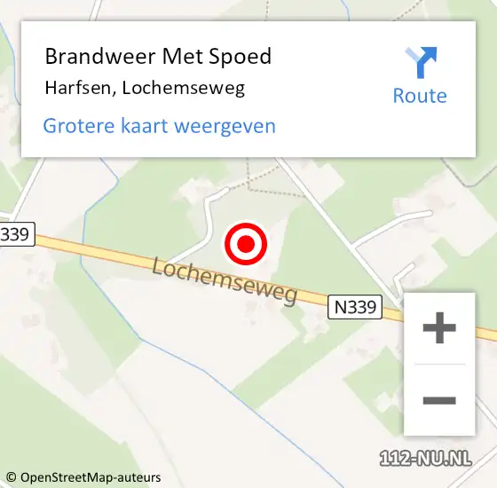 Locatie op kaart van de 112 melding: Brandweer Met Spoed Naar Harfsen, Lochemseweg op 5 februari 2022 13:40
