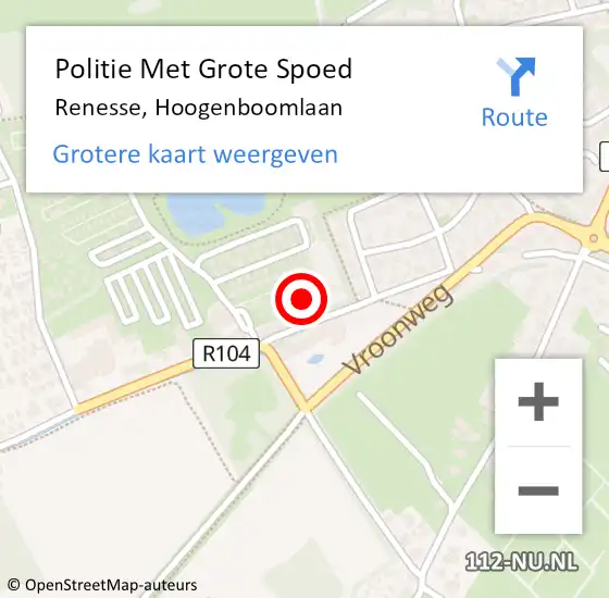 Locatie op kaart van de 112 melding: Politie Met Grote Spoed Naar Renesse, Hoogenboomlaan op 5 februari 2022 14:17