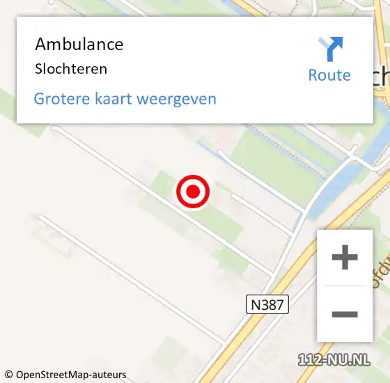 Locatie op kaart van de 112 melding: Ambulance Slochteren op 5 februari 2022 16:30