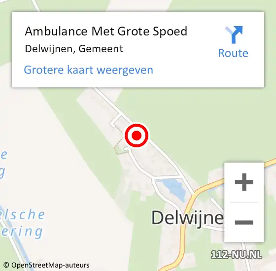 Locatie op kaart van de 112 melding: Ambulance Met Grote Spoed Naar Delwijnen, Gemeent op 5 februari 2022 23:03
