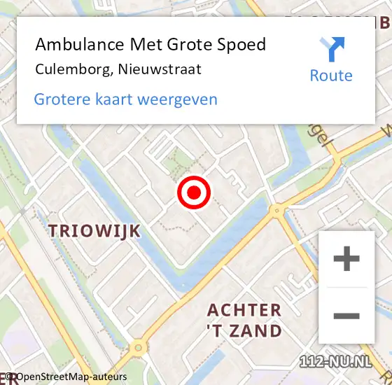 Locatie op kaart van de 112 melding: Ambulance Met Grote Spoed Naar Culemborg, Nieuwstraat op 6 februari 2022 00:51