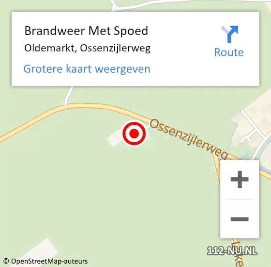 Locatie op kaart van de 112 melding: Brandweer Met Spoed Naar Oldemarkt, Ossenzijlerweg op 7 juli 2014 13:52
