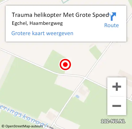 Locatie op kaart van de 112 melding: Trauma helikopter Met Grote Spoed Naar Egchel, Haambergweg op 6 februari 2022 09:12