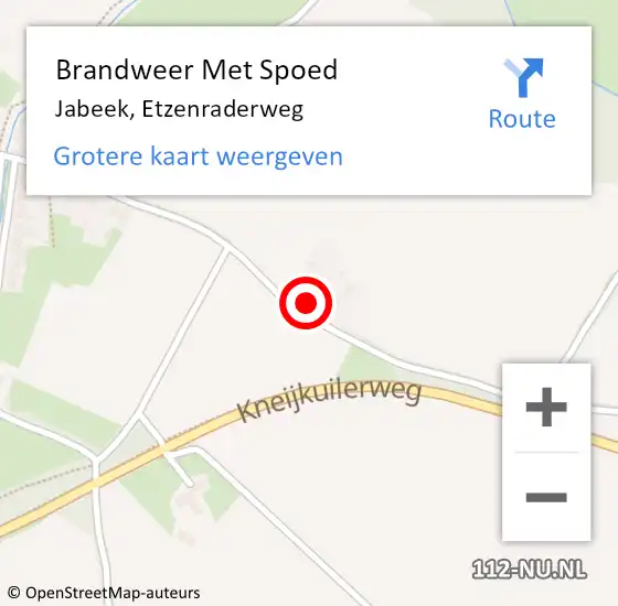 Locatie op kaart van de 112 melding: Brandweer Met Spoed Naar Jabeek, Etzenraderweg op 6 februari 2022 20:27