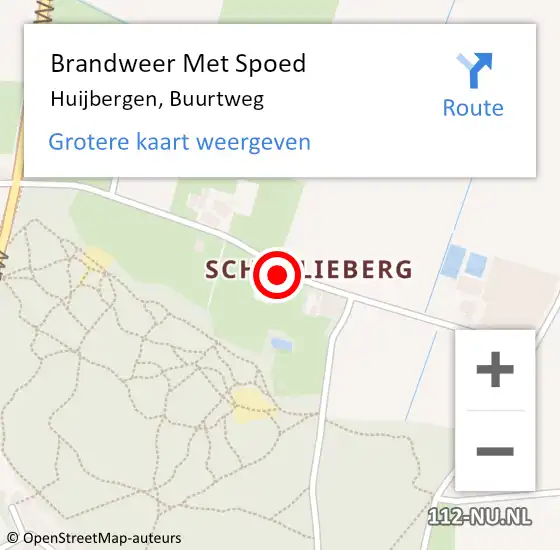 Locatie op kaart van de 112 melding: Brandweer Met Spoed Naar Huijbergen, Buurtweg op 7 februari 2022 03:39