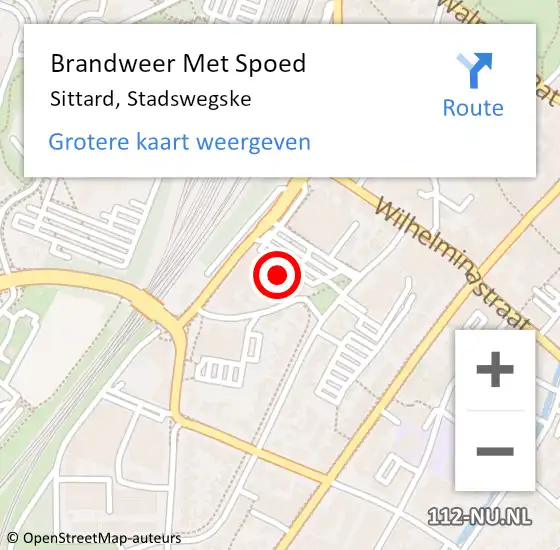 Locatie op kaart van de 112 melding: Brandweer Met Spoed Naar Sittard, Stadswegske op 7 februari 2022 09:53