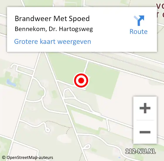 Locatie op kaart van de 112 melding: Brandweer Met Spoed Naar Bennekom, Dr. Hartogsweg op 7 februari 2022 12:41