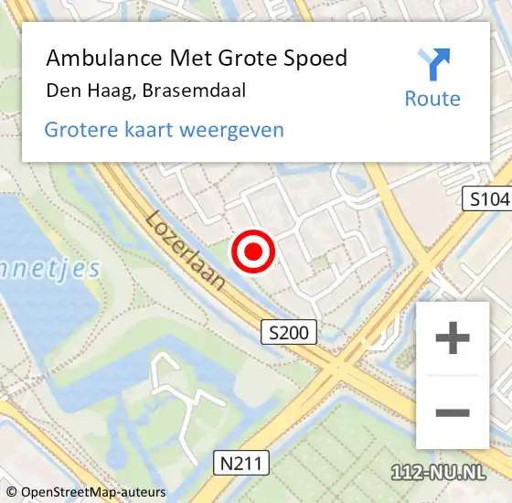 Locatie op kaart van de 112 melding: Ambulance Met Grote Spoed Naar Den Haag, Brasemdaal op 7 februari 2022 13:15