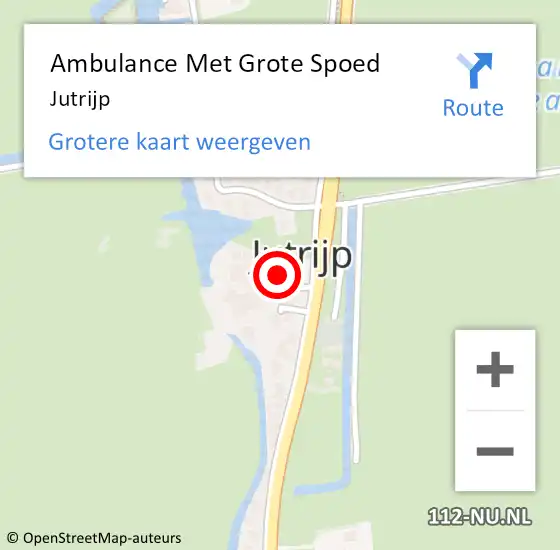 Locatie op kaart van de 112 melding: Ambulance Met Grote Spoed Naar Jutrijp op 7 juli 2014 15:58