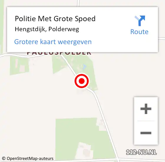 Locatie op kaart van de 112 melding: Politie Met Grote Spoed Naar Hengstdijk, Polderweg op 7 februari 2022 17:54